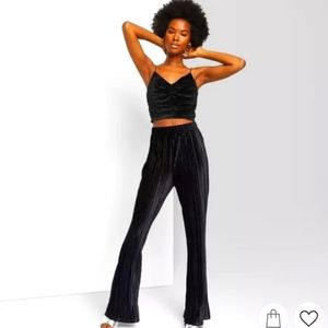 High Rise Velvet Flare Pants